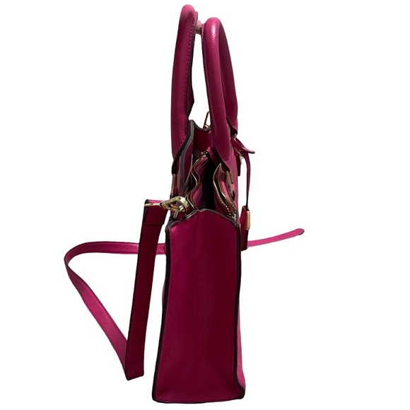 Charming Charlie Hot Pink Structured Tote Crossbody Bag - Picture 10 of 12